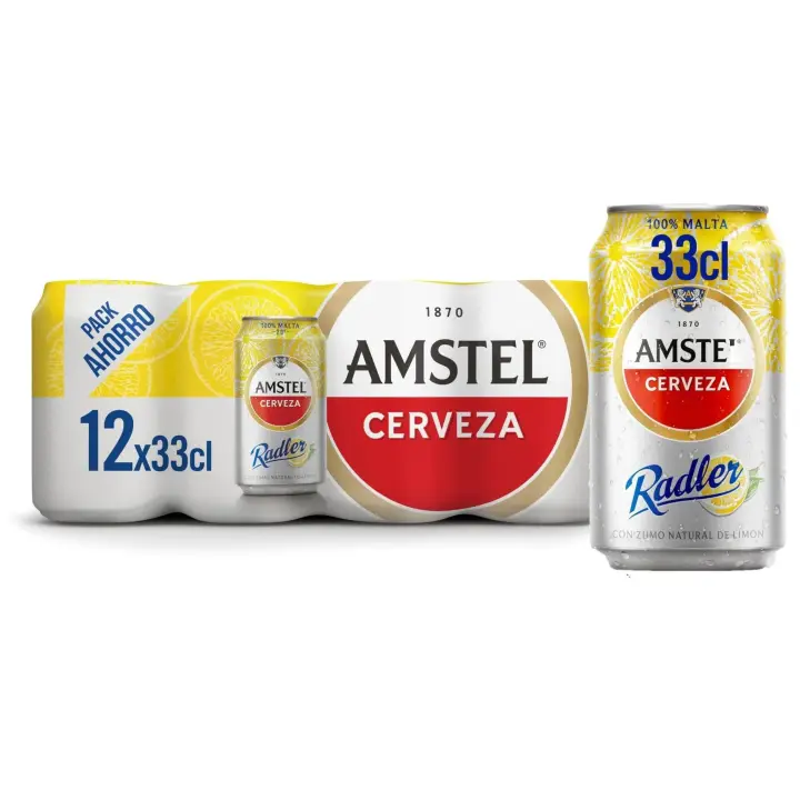 PACK de 12 - Cerveza AMSTEL RADLER con limón 12 x 330 ml - 1