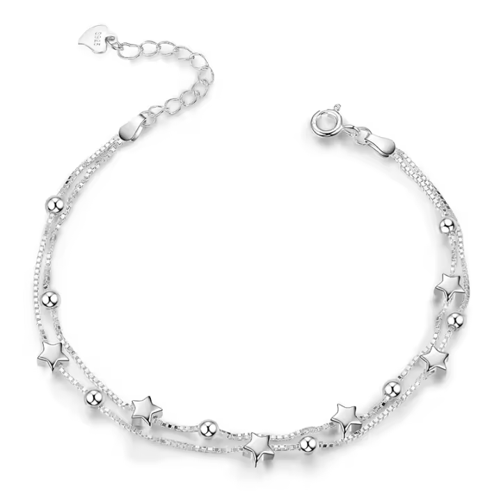 Pulsera de Plata 925 para Mujer, Mariposas, pulsera de Oro Rosa para Mujer with Perlas, pulsera ajustable en Capas, pulseras de La Amistad, Regalos - 1