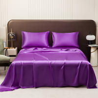 Protector De Sábanas De Lujo En Seda Hueso Lavable Y Antipolvo Para Cama Sin Almohadas Sábana Plana De Color Champán Suave Y Sólida - details 9