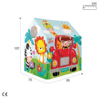 INTEX- Casita infantil juegos, 95x75x107 cm, diseño animales colorido, estructura con varillas de plástico, vinilo resistente en una sola pieza, ventana y puerta, montaje fácil, juego simbólico, niños 3 a 6 años, uso en exterior o interior - details 3