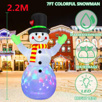 Guantes De Navidad Verdes Inflables Con Hombre De Nieve Modelo Exterior Con Luz LED Giratoria Decoraciones De Navidad Para Interior Y Exterior 7FT - details 0