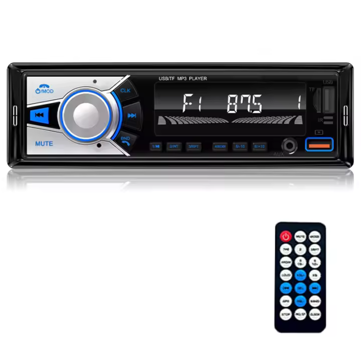 Receptor De Radio De Coche Hippcron 1 Din Bluetooth Estéreo Llamadas Hands-Free MP3 Con AUX/USB/TF In-Dash Kit De Instalación - 1