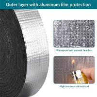 Cinta De Aislamiento Para Tubos 32.8Ft Aluminio Negro Impermeable Protección Contra Fuego Para Instalaciones Externas De Plomería - details 1