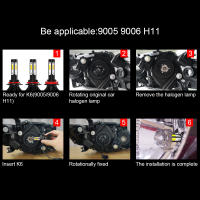 2pcs Luces LED Para Coche 4 Lados 9005/HB3 9006/HB4 H4 H7 H11 H13 9004 9007 Blanco 6000K Azul Hielo 8000K 26000LM 360 Ángulo De Haz - details 9