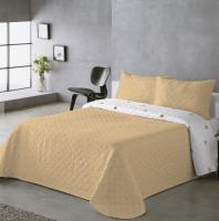 Colcha Doble Cara Primavera Verano Amarillo - Lunares y Sólido | Tallas Cama 90, 105(1 Funda) y Cama 135 150(2 Fundas) |  Termosellado Industrial | Incluye Fundas de Almohada  | Termosellada No hace bolitas y Fácil Planchado - details 1