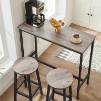 Conjunto de taburetes de bar, juego de 2, sillas redondas para cocina con asientos altos, altura 65 cm, estructura de acero resistente, fácil montaje, estilo industrial - details 15