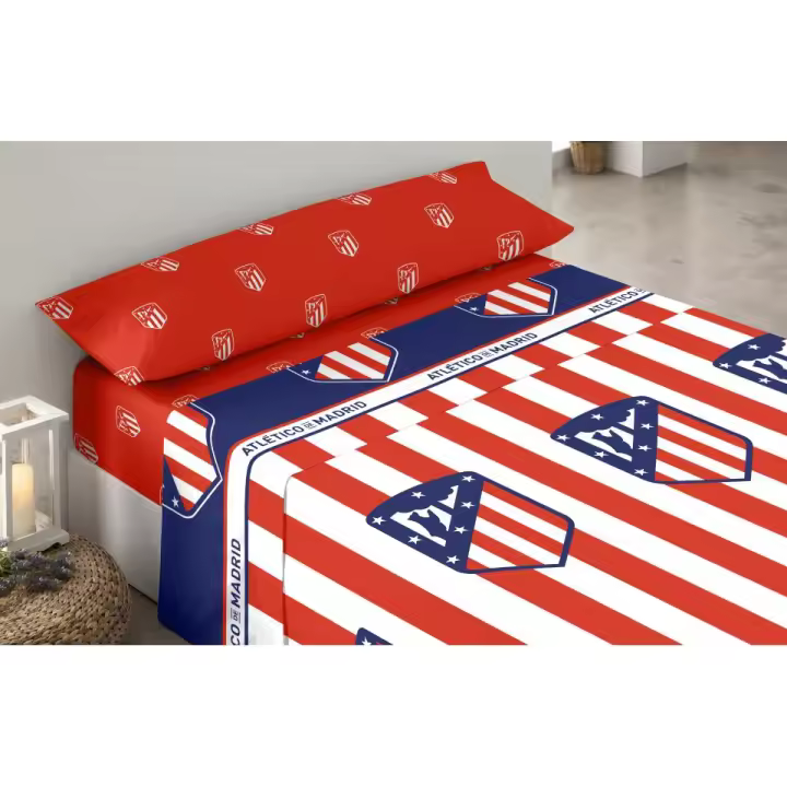 ATLETICO MADRID Juego de Sábanas Atlético de Madrid para Cama 150 Cm - 3 Piezas - 1