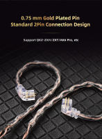 QKZ T1 KZ Auriculares Con Cable Platinado En 8 Hilo 0.75MM 2Pin Cable De Actualización HiFi Cable De Earphone 3.5MM DJ - details 11