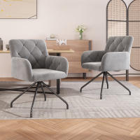 Juego de 6 Sillas De Restaurante de Diamante, Silla de Ocio Moderna, Silla de estar para dormitorio, Estudio y escriorio, soporte lumbar, terciopelo, Claro Gris - details 4