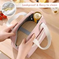 Bolsa De alMuerzo aislada Bolsa de mano Linda Bolsa De alMuerto fácilmente de limpiar Adecuada para Mujeres, hambres, Niños, Niños (Pink) - details 2