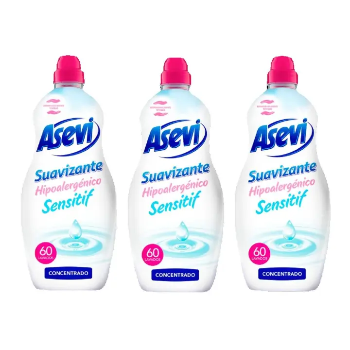 SUAVIZANTE HIPOALERGENICO SENSITIF ASEVI - PACK3 BOTELLAS 180 LAVADOS - 1