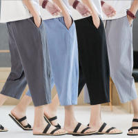 Nuevos Pantalones Deportivos De Lino Sintético Para Hombre Color Sólido Transpirables Pantalones De Ruta Casuales De Verano - details 1