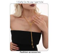Moda FINA de Maple inoxidable collar Largo de borlas para las mujeres simple Cadena de serpiente collar de Cadena Niñas regalo - details 1
