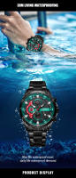 Reloj De Pulsera Curren 8402 Para Hombre Estilo Casual Y De Negocios Cronógrafo De 6 Manos Acero Inoxidable Resistente Al Agua - details 9