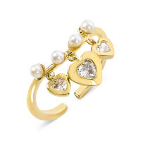 Encanto Anillo de lazo para mujer, estilo elegante, chapado en cobre de 14 quilates, con flor. - details 30