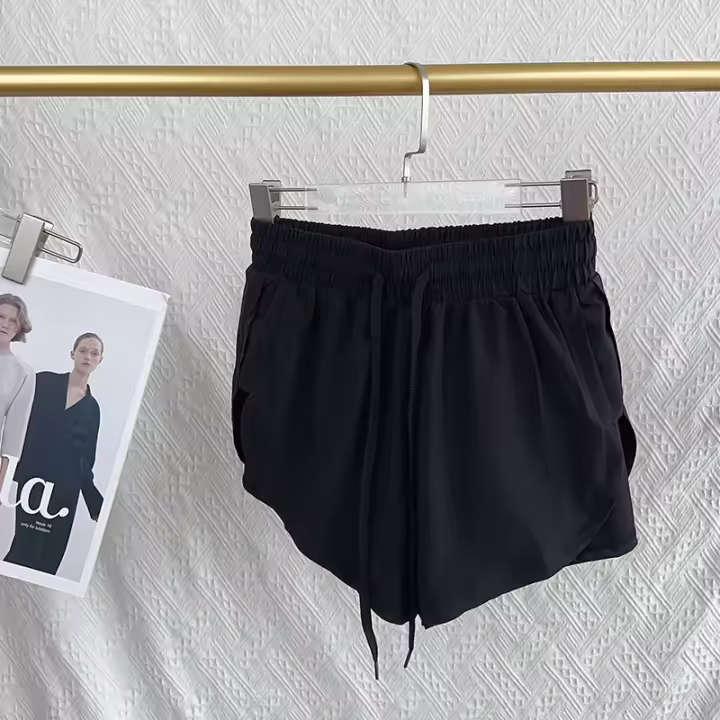 Shorts De Yoga Para Mujer Cintura Alta Doble Capa Secado Rápido Transpirables Para Atletismo Y Running Fitness - 1