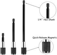 Kit De Soporte Magnético Para Destornillador Eléctrico 3PCS 1/4 Pulgada Rosca Rápida Hexagonal Extensión De 60-150mm Para Tornillos Y Juntas - details 8