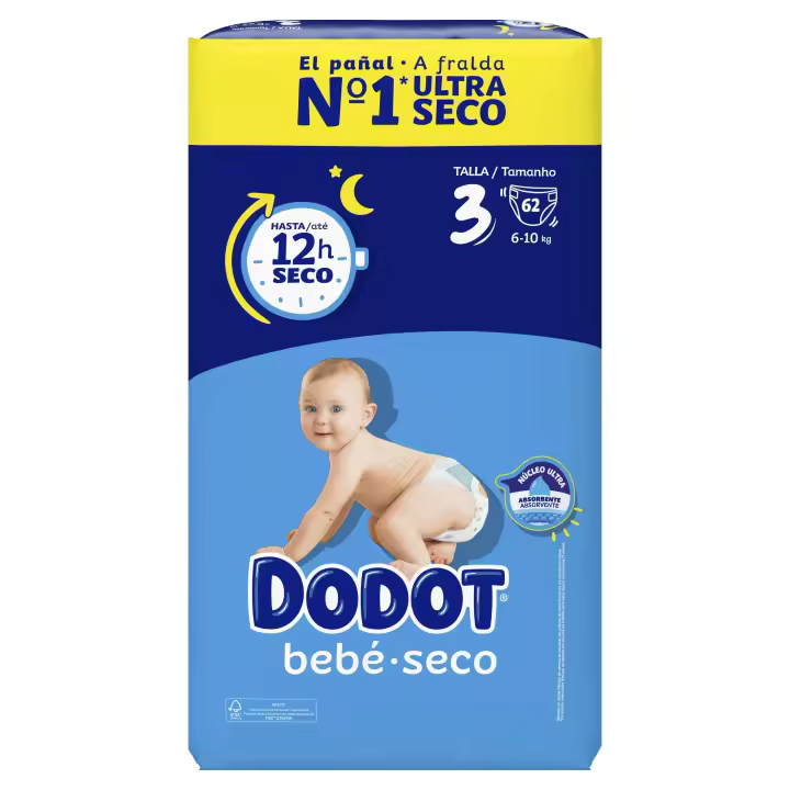 Pañales Dodot Etapas talla 3 62 unidades - 1