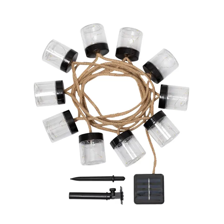 Ledkia Guirnalda Exterior LED Solar Tarros 2m Negro - 1
