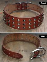 Correa De Cuero Ajustable Con Espikes Para Perros Pug Diseño De Collar Para Mascotas Pequeñas Medianas Y Grandes Colores Negro Y Marrón - details 4