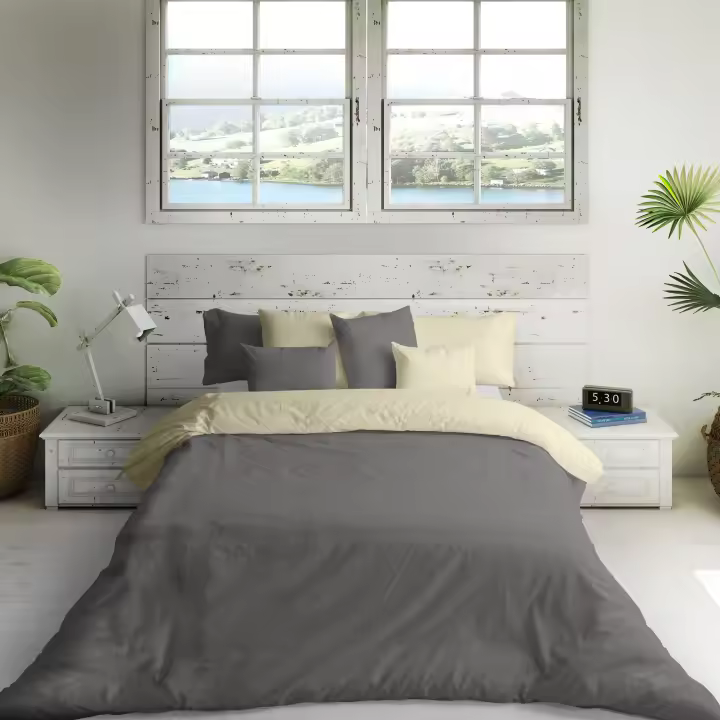 NATURALS - Funda Nórdica Lisa Bicolor Reversible - Algodón Extra Suave - 144 Hilos - Cama 90/105/135/150/180/200 - Fabricado en España - 1