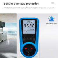 Wattímetro Digital 220V 110V AC Medidor De Energía Eléctrica Con Enchufe EU Medidor De Consumo De Electricidad Phasor Single Rated Voltage 230V - details 6