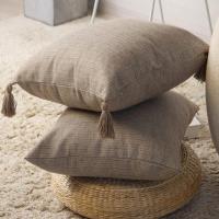Fundas De Cojines Cuadradas De 45x45 Cm Con Lazos Hechas De Lino Neutral Para Decoración De Dormitorio Fundas De Cojines De Estilo Americano Desmontables Y Lavables - details 3