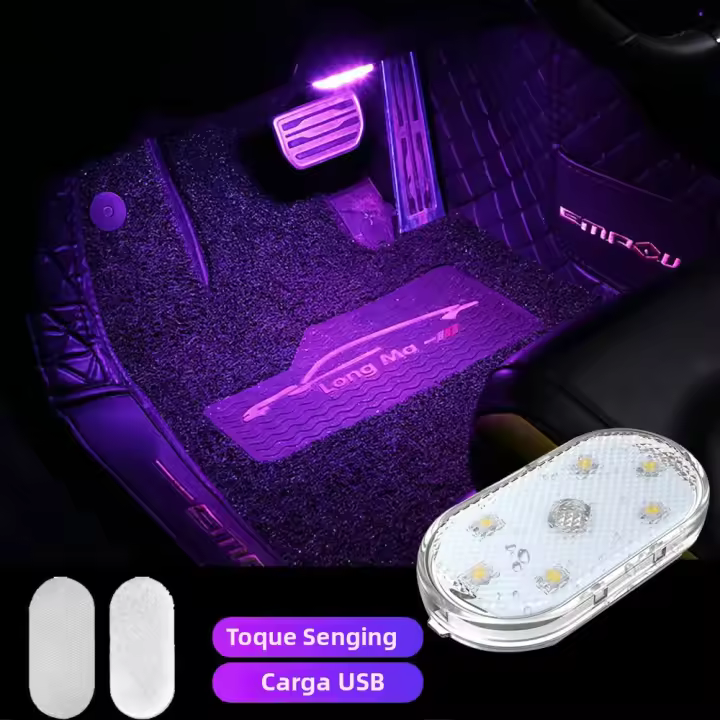 Lámpara De Inspección Interior Para Coche Con Interruptor Táctil LED Recargable Mini Tamaño Luz De Banda 6 LED 120mA Portátil Para Techo Y Maletero - 1