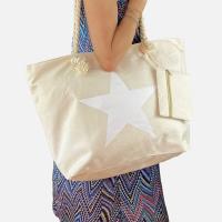 Bolsa de playa estilo capazo verano con monedero, macuto mujer estrella con cremallera de Le Côté Chic - details 2