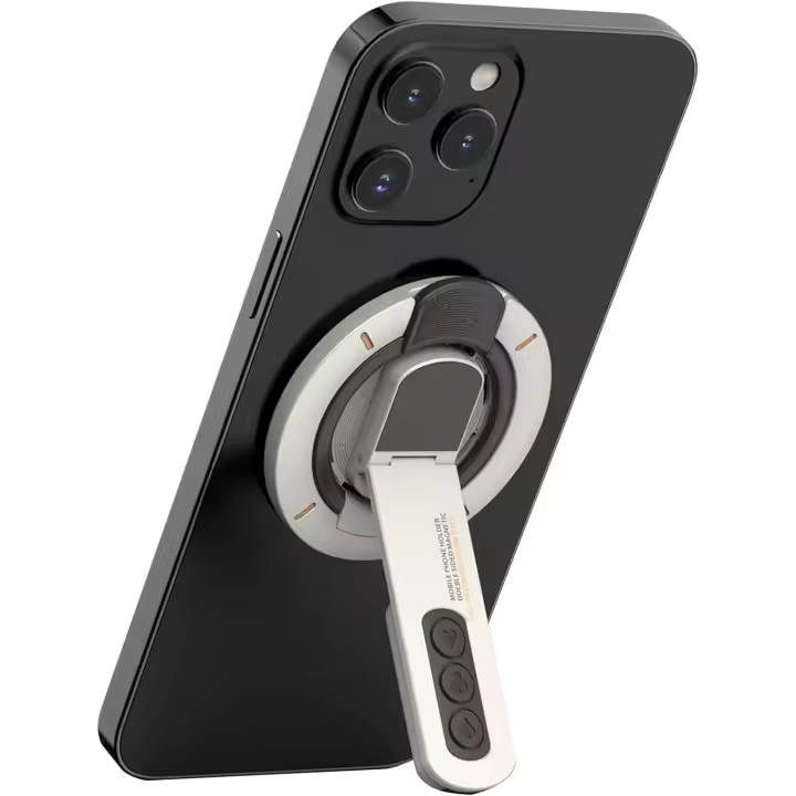 Soporte magnético doble para teléfono móvil con rotación de 360 grados, compatible con iPhone 16/15/14/13/12 (blanco) - 1