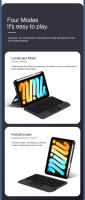 Teclado Retroiluminado HUWEI Magic Para iPad Mini 7 Funda Para iPad Mini 2024 A17 pro 8.3 Pulgadas Soporte Cubierta Inteligente Con Trackpad - details 1