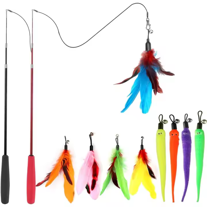 Juguetes Interactivos para Gatos: Retráctil y juguetes de Plumas para Gatos de Interior para prosectir y hacer ejercicio - 1