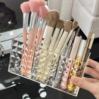 Caja De Almacenamiento Para Brochas De Maquillaje Transparente Organizador De Escritorio De Acrílico Para Lápiz Labial Y Cosméticos - details 0