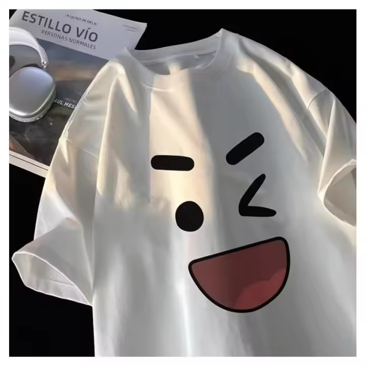 Camiseta Casual Para Hombre 8XL Estilo Coreano Algodón Y Poliéster Impresión Retro Americano Conjunto Para Parejas - 1