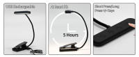 Lámpara De Lectura LED Recargable Por USB Con Pinza Para Libro 3 Temperaturas De Color Luz Nocturna Para Estudio Y Dormitorio - details 9