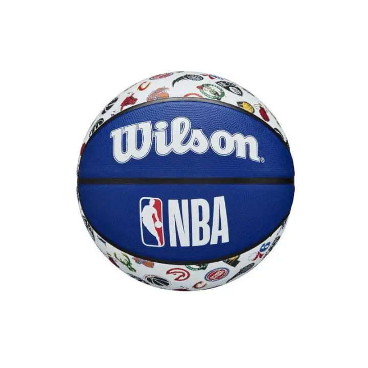 Balón Wilson NBA All Team Tamaño 7 - Diseño Exclusivo con los 30 Equipos, 29.5" en Rojo, Blanco y Azul para Juego en Superficies Rugosas - 1