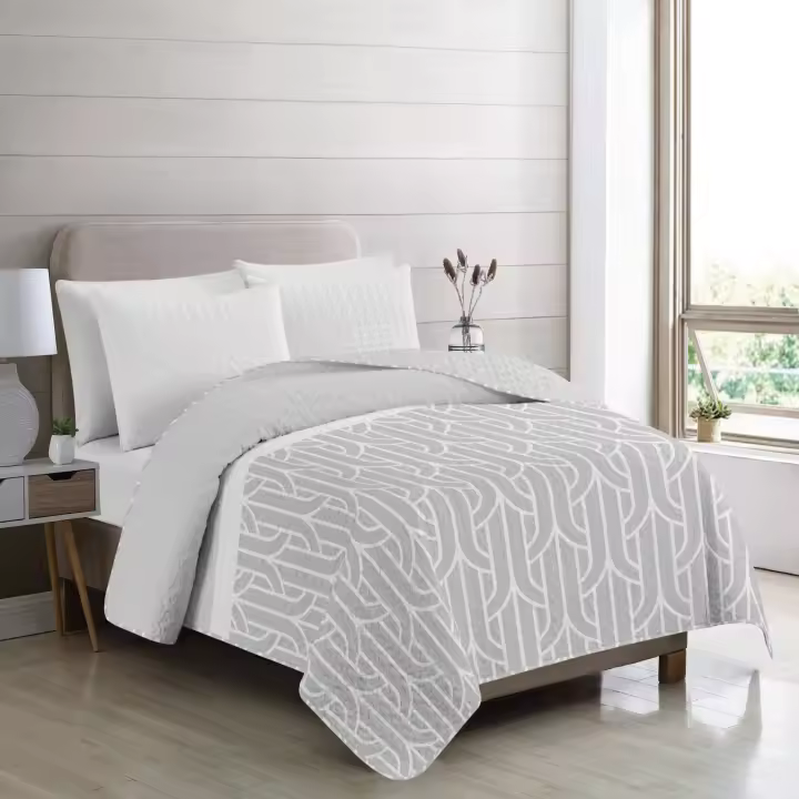 Vivid Torral by Rutes  - Colcha Bouti Verano Back Gris Reversible (NO INCLUYE FUNDAS DE COJINES) Poliéster, Fresquita, Transpirable, Diseño, Primavera, Verano - 1