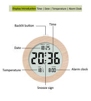 Reloj De Despertar De Madera Con Pantalla LED Y Función Snooze Mostrador Para Dormitorio Con Mostrador De Temperatura Y Fecha - details 3