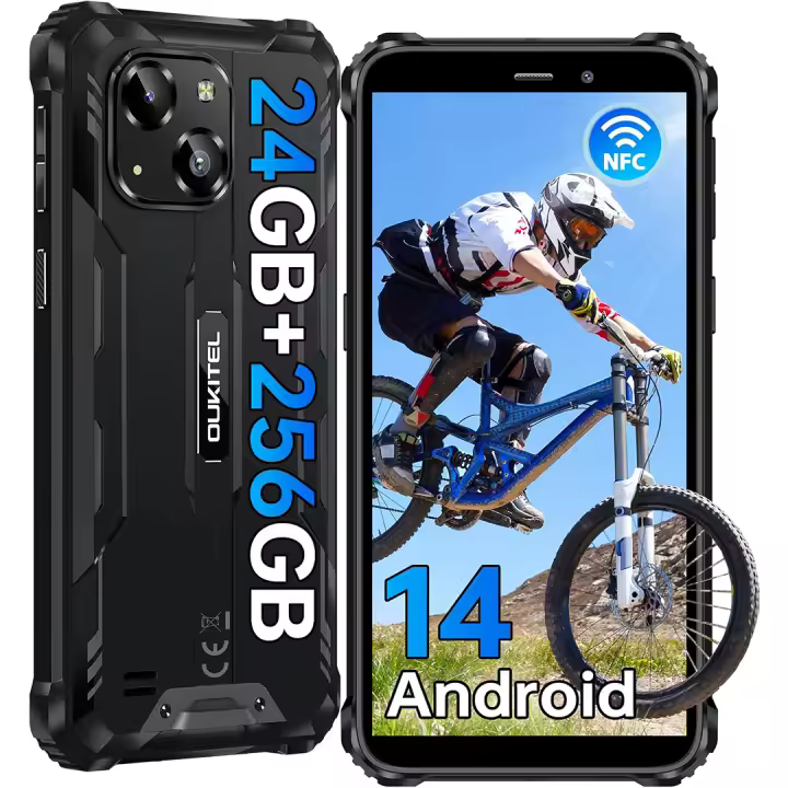 OUKITEL WP32 Pro Movil Irrompible Android 14, 24GB+256GB/1TB 6.0” Smartphone, 6300mAh Batería, Octa-Core 4G Dual SIM/NFC/OTG - 1