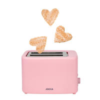 Tostadora Jocca rosa de la línea Sweet con doble ranura ancha para diferentes panes y bollerías diseñado para que este centrado logrando un tostado uniforme, cuenta con 7 niveles y la función de descongelar, recalentar y cancelar junto a 700W de potencia - details 1