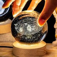 Lámpara De Noche Galaxia Planetaria 3D Cristal Ball Iluminación Decorativa Para El Hogar Regalos Maravillosos Forma Redonda Incluye Bombilla - details 8