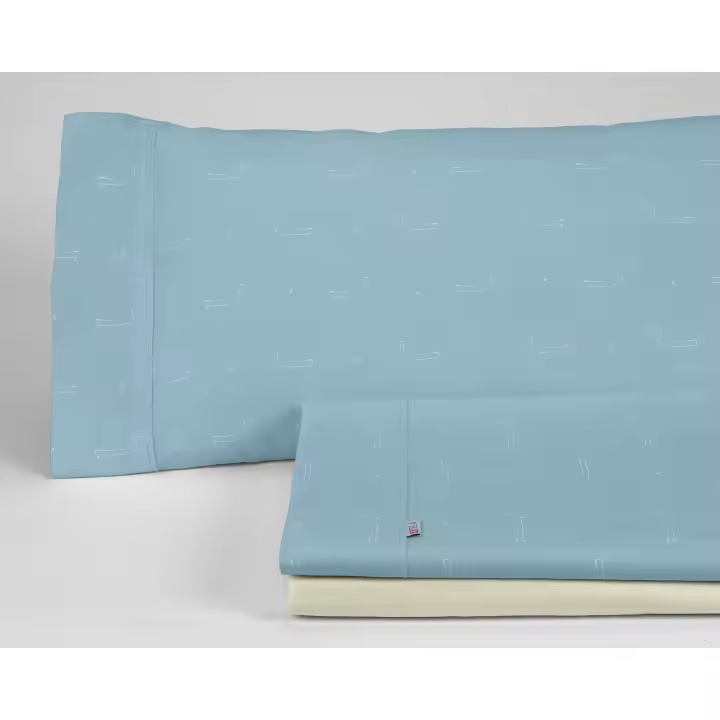 Juego de sábanas Cuca color azul. Cama de 150 cm. 3 piezas - Fijalo - 1
