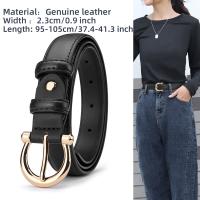 Cinturón De Cuero Genuino Para Mujer Con Hebilla De Moda Para Pantalones De Guerra Y Jeans Estilo Elegante Y Versátil - details 5