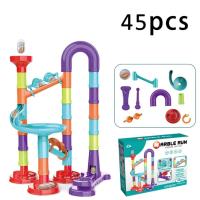 Juego De Bloques De Construcción DIY Para Niños Carril De Marmol Con Bola Laberinto 3D Regalo De Navidad Conjunto De 45/93/113/142 Piezas - details 8