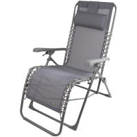 Silla tumbona plegable jardín gravedad cero c/cojín Aktive, Silla de playa plegable antivuelco Aktive, Peso máx. 150Kg., Material textileno, Reclinable con ajuste de posición, Medidas 52x73x106cm, Tumbona plegable jardín con cojín y respaldo - details 1