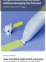 Cortauñas Eléctricas Profesionales Para Perros Y Gatos Con Luz LED Recargable USB Apto Para El Cuidado Del Pelaje De Los Animales - details 1