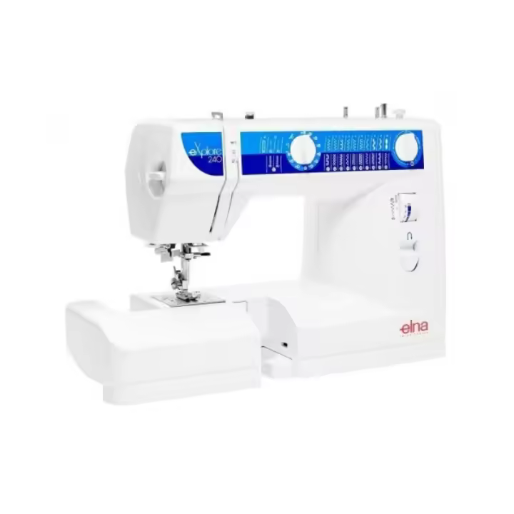 Máquina de coser doméstica mecánica Elna 240 Explore - 23 puntadas, ojales automáticos, enhebrador automático y maleta rígida - 1