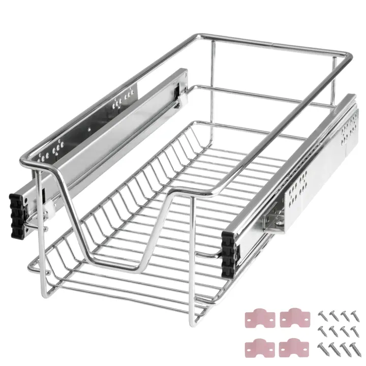 TECTAKE - Cajones telescópicos para cocina y dormitorio, Para armarios de 30 cm, 40 cm, 50 cm o 60 cm de ancho, Fácil montaje, Rieles extensibles, fácil montaje - 1