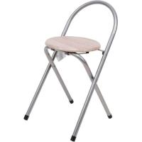 STARLEY-Taburete De Metal (67 Cm) Con Base De Madera - Plateado - details 0