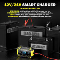 Cargador De Batería Automático FOXSUR 12V 24V 8A 3 Etapas Pulso Reparación Pantalla LCD Inteligente Para Coche GEL/AGM Lead-Acid WET - details 3